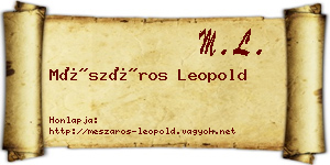 Mészáros Leopold névjegykártya